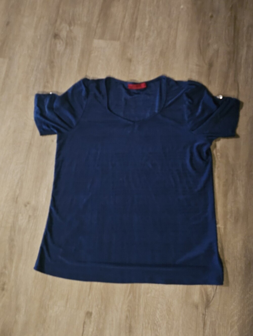 Scarlett Navy Short Sleeve Scoop Neck Top